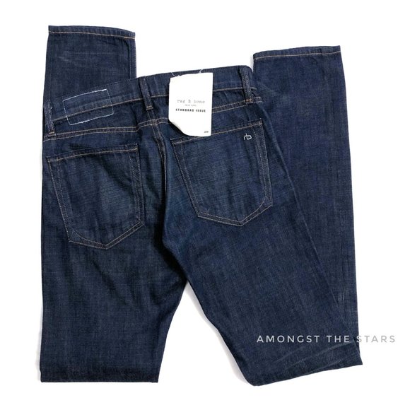 rag & bone Fit 2 Owen Dark Blue Wash Slim Jeans - Picture 9 of 10